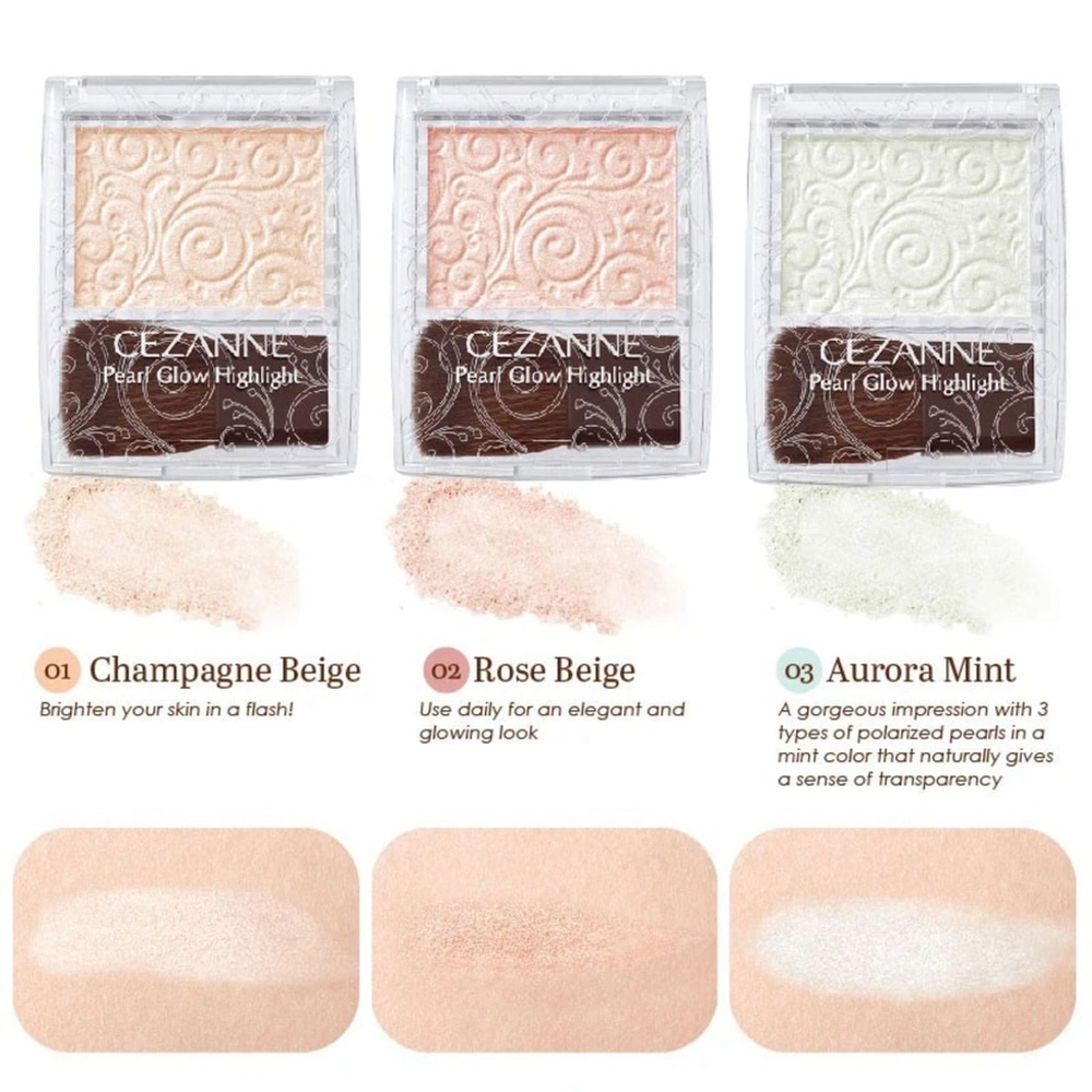 HIGHLY RAVE ASIAN MAKEUP | Cezanne Pearl Glow Highlight 01 Champagne Beige